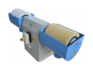 Machine à tambour de meulage avec éléments bleus et blancs